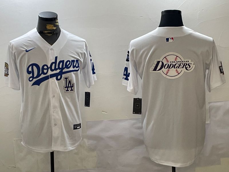 Men Los Angeles Dodgers Blank White Game 2024 Nike MLB Jersey style 11209